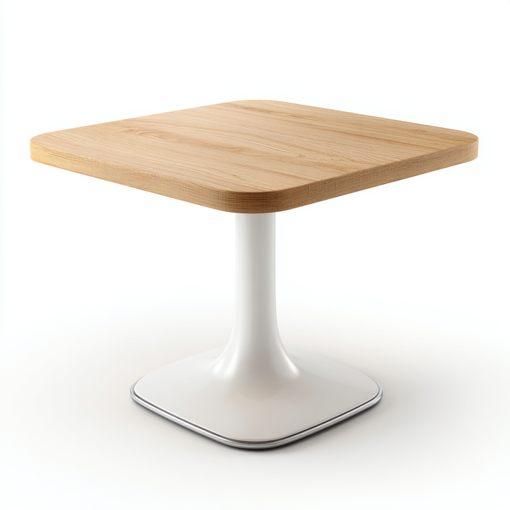 Table à manger bois-métal 80x80x75 cm - bois naturel-blanc - adapté à la salle à manger - style moderne-Casauppad