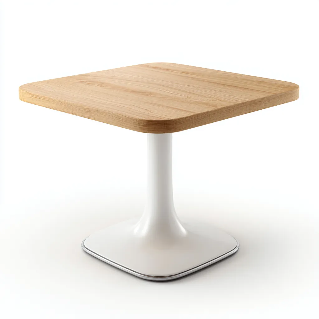 Table à manger bois-métal 80x80x75 cm - bois naturel-blanc - adapté à la salle à manger - style moderne-Casauppad