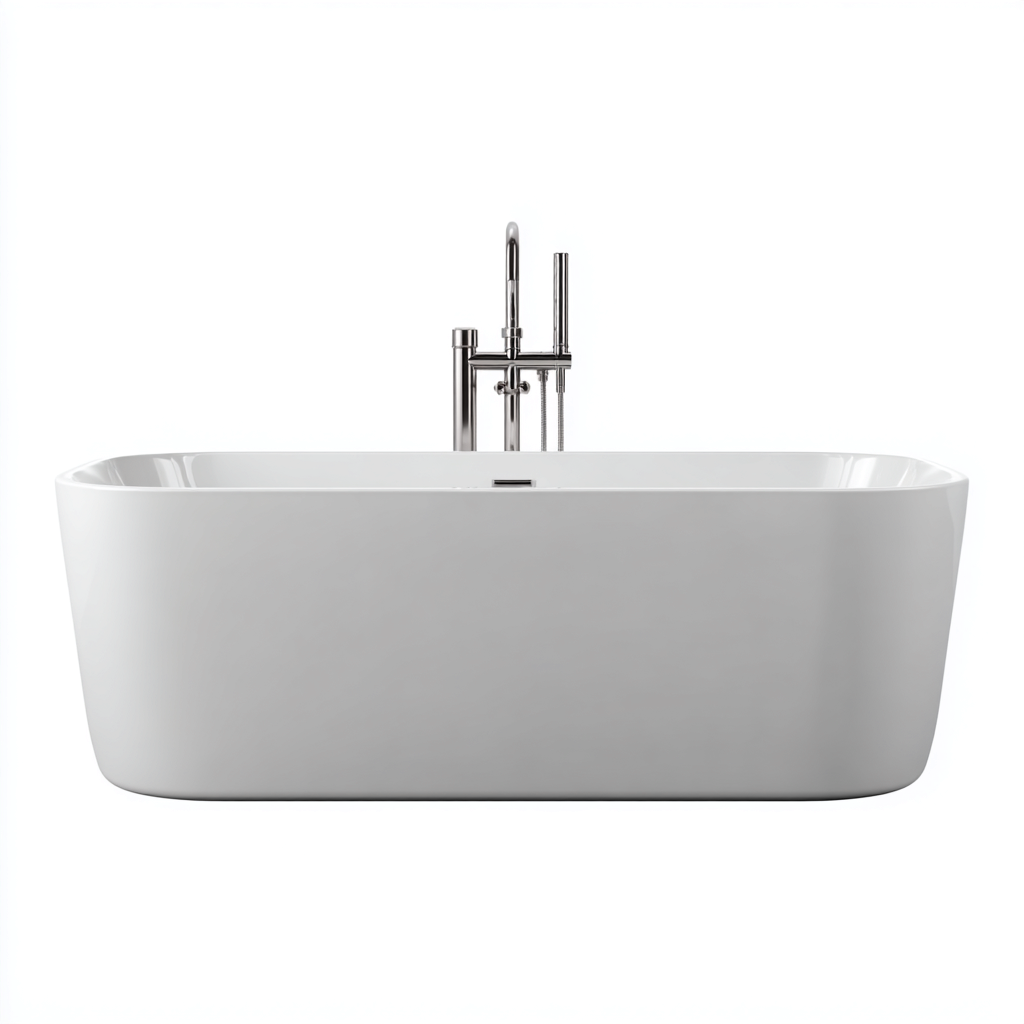 Baignoire îlot - acrylique - 175x78x60 cm - blanc - adaptée à la salle de bains - design moderne-Casauppad