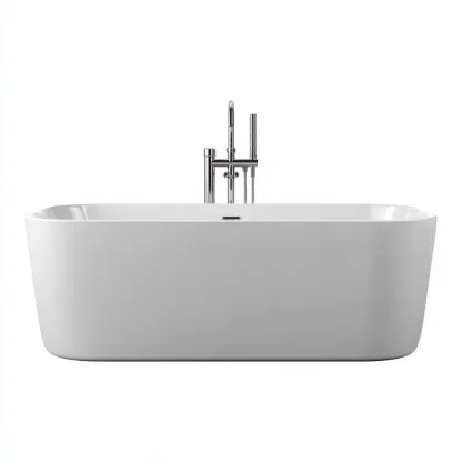 Baignoire îlot - acrylique - 175x78x60 cm - blanc - adaptée à la salle de bains - design moderne-Casauppad