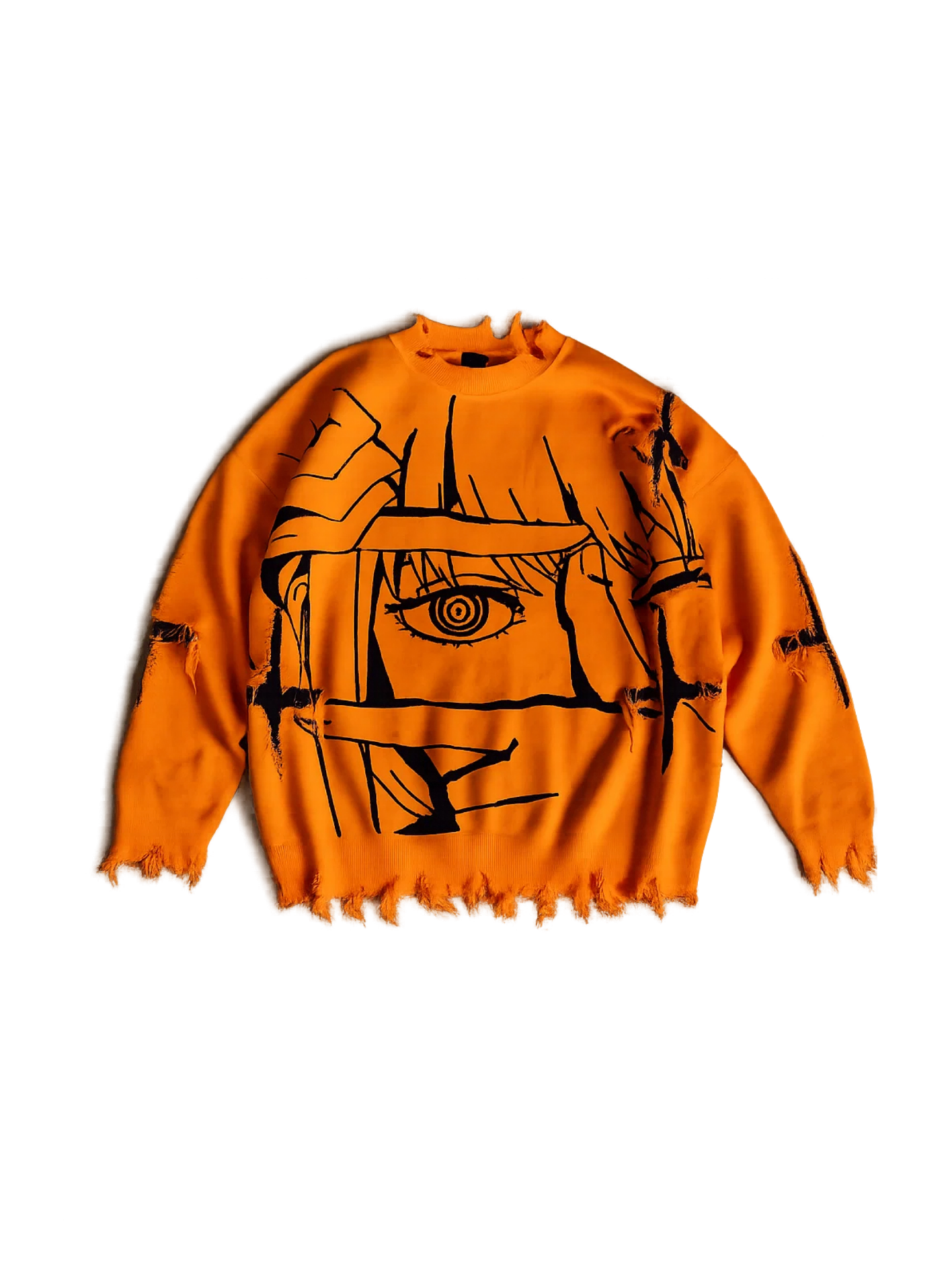 HYPNOTIC SPIRAL GAZE DISTRESSED KNIT