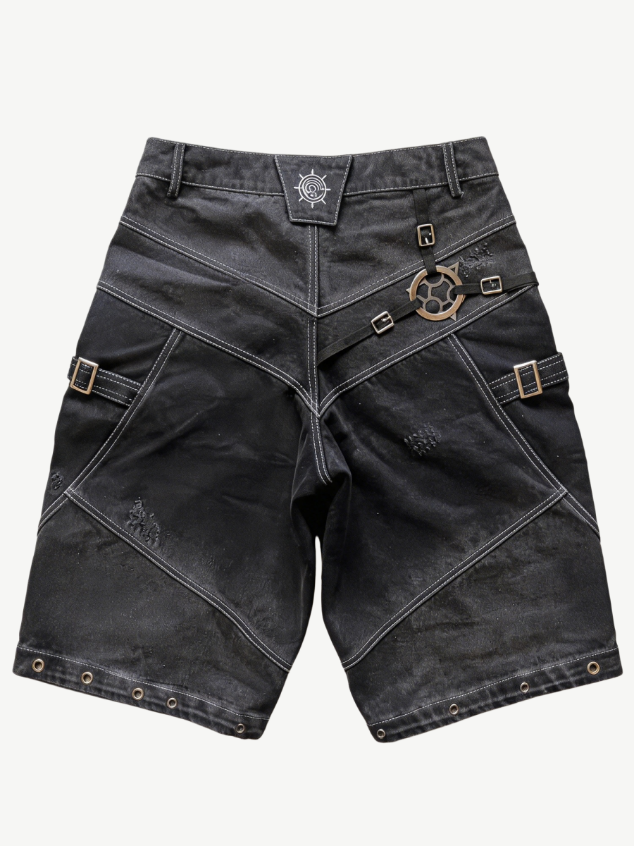 CURSED SEAL DENIM SHORTS