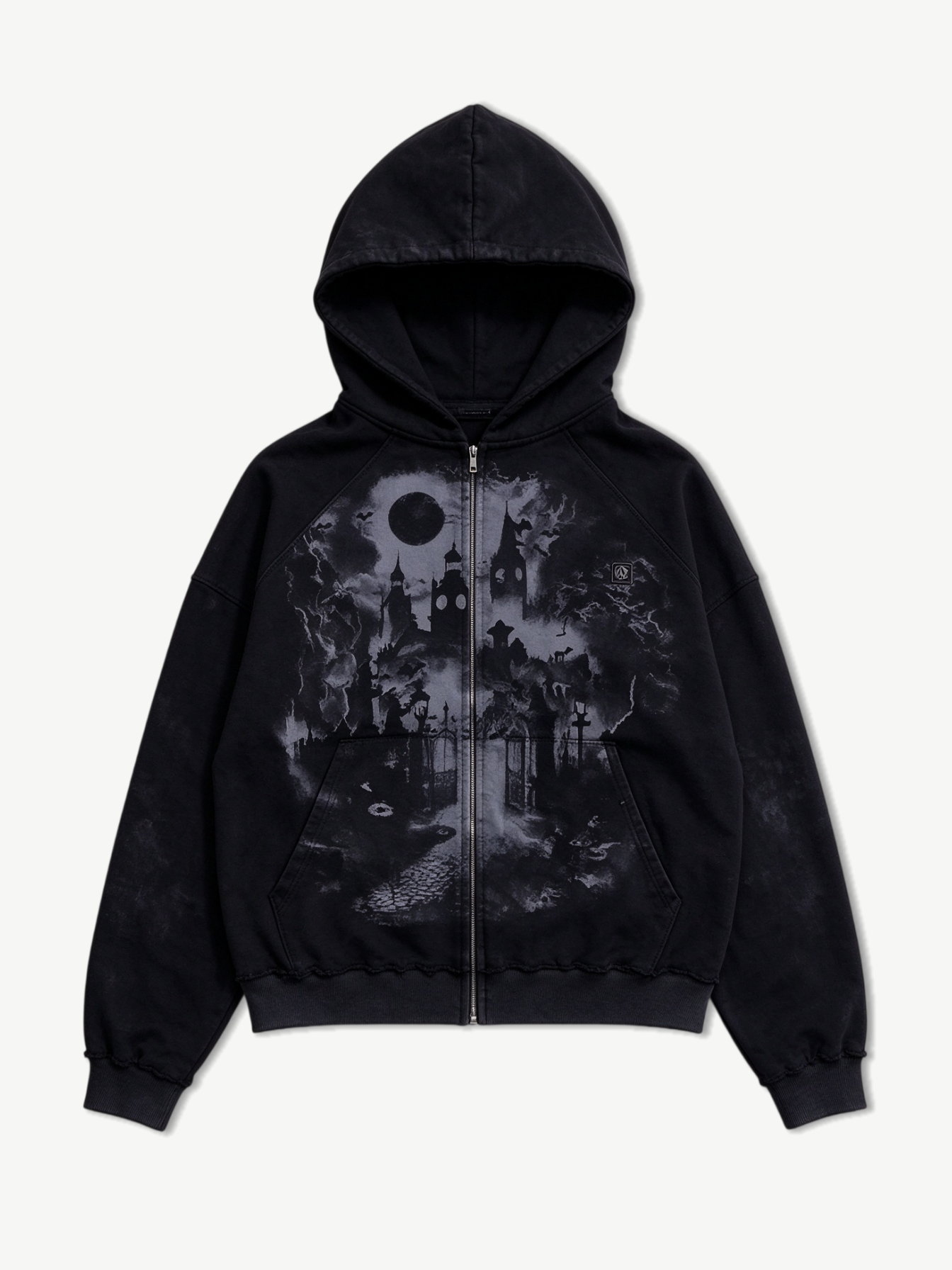 ECLIPSE RUIN WASHED ZIP-UP HOODIE