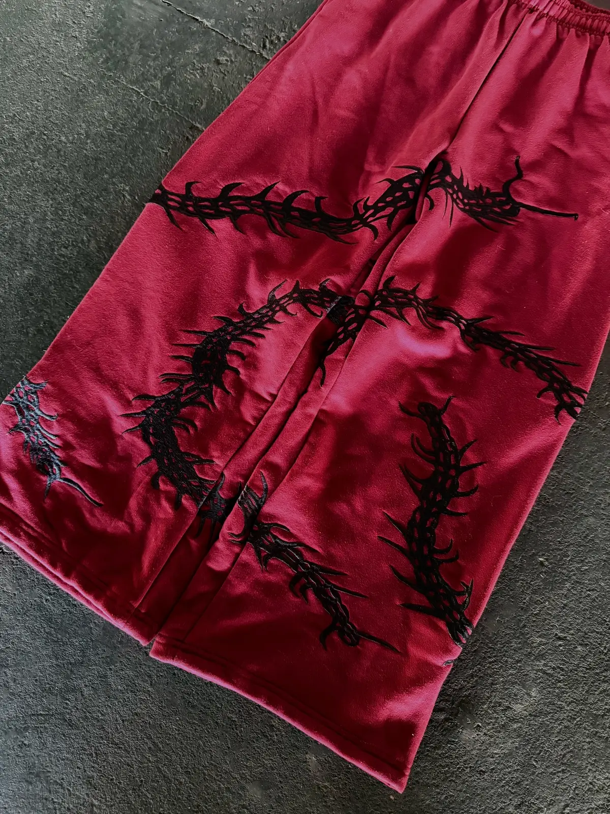 “GHOUL” ZIP-UP TRACKSUIT | RED+BLACK