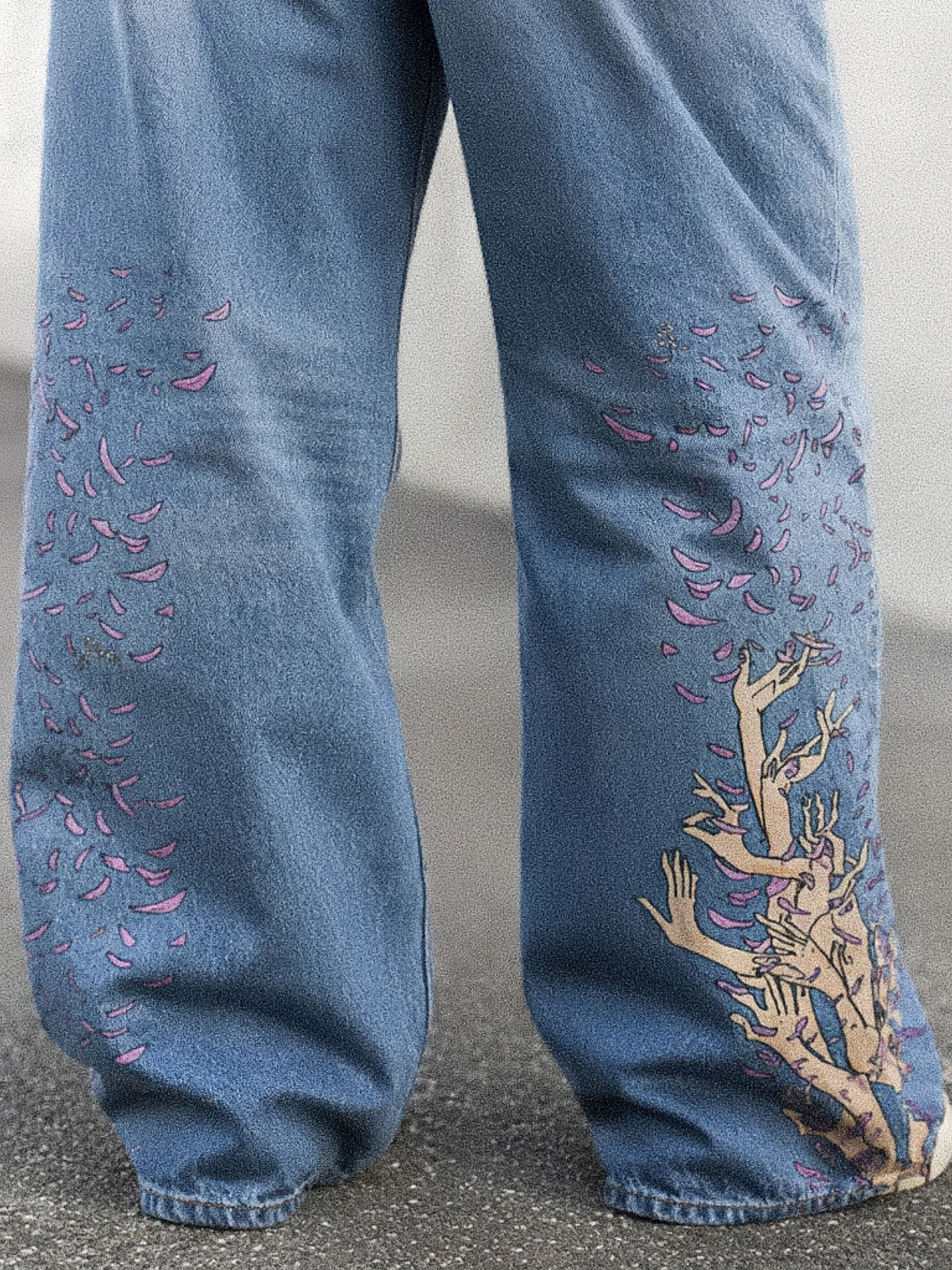 FALLING PETAL WIDE DENIM