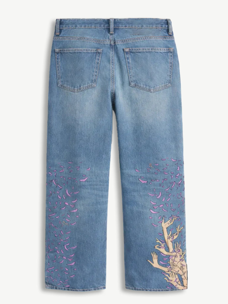 FALLING PETAL WIDE DENIM