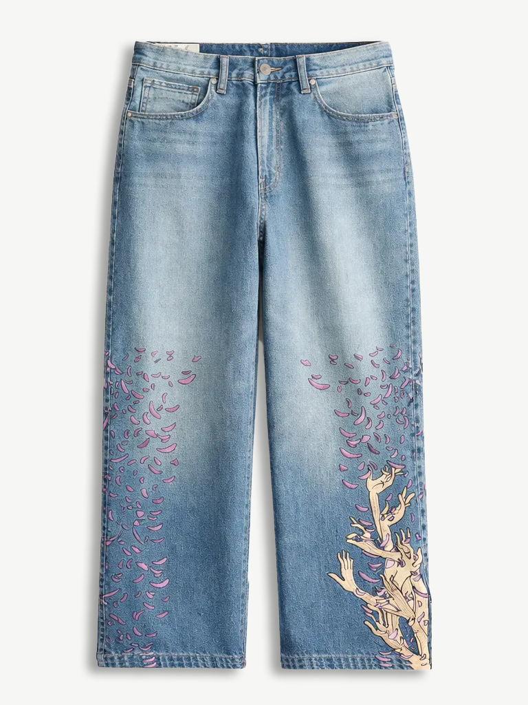 FALLING PETAL WIDE DENIM