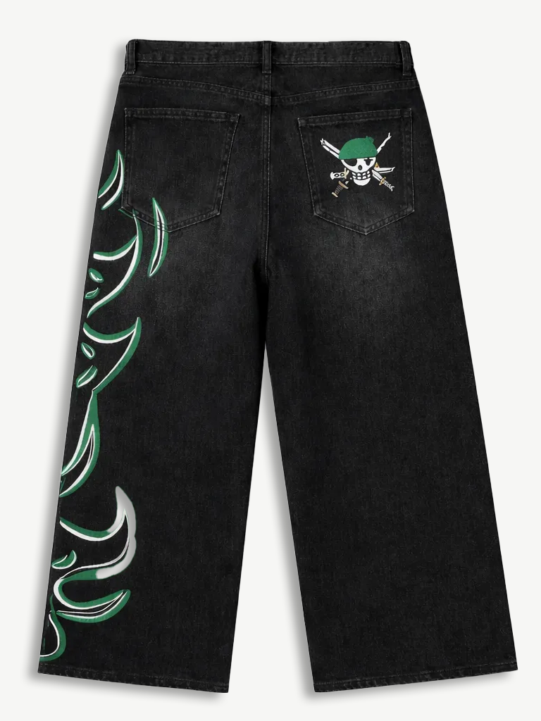 THREE SWORD PIRATE WIDE LEG DENIM