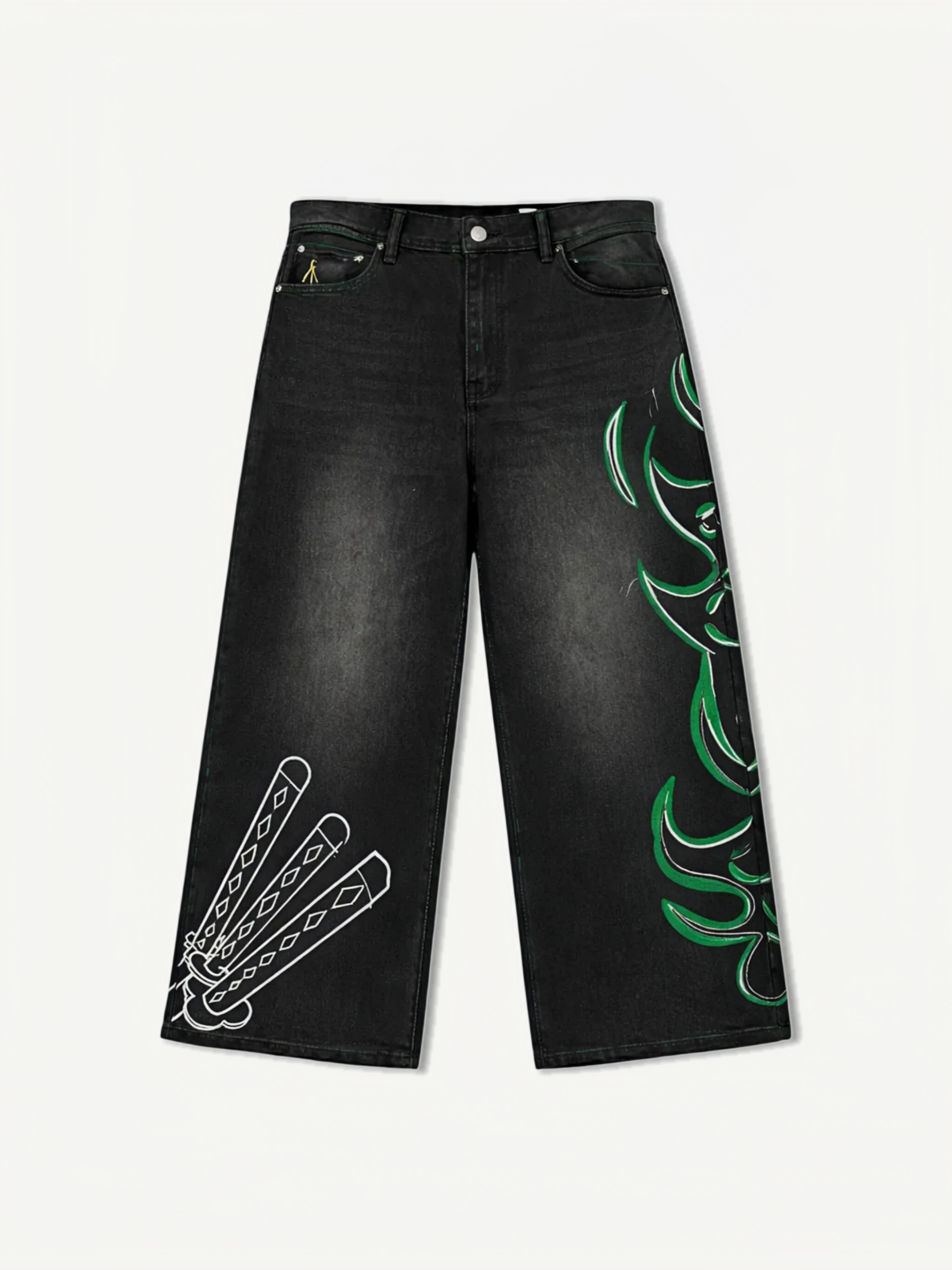 THREE SWORD PIRATE WIDE LEG DENIM