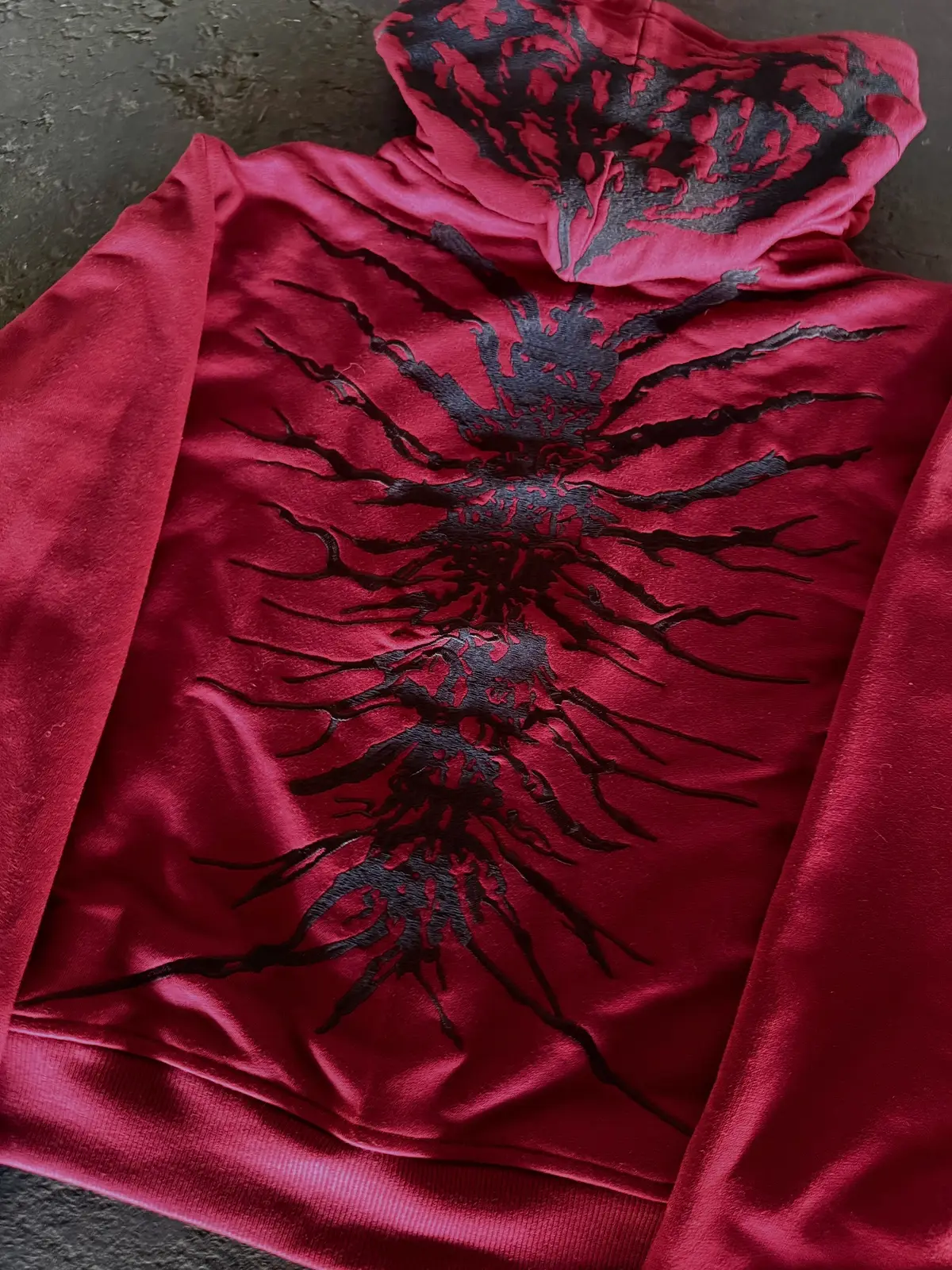 “GHOUL” ZIP-UP TRACKSUIT | RED+BLACK