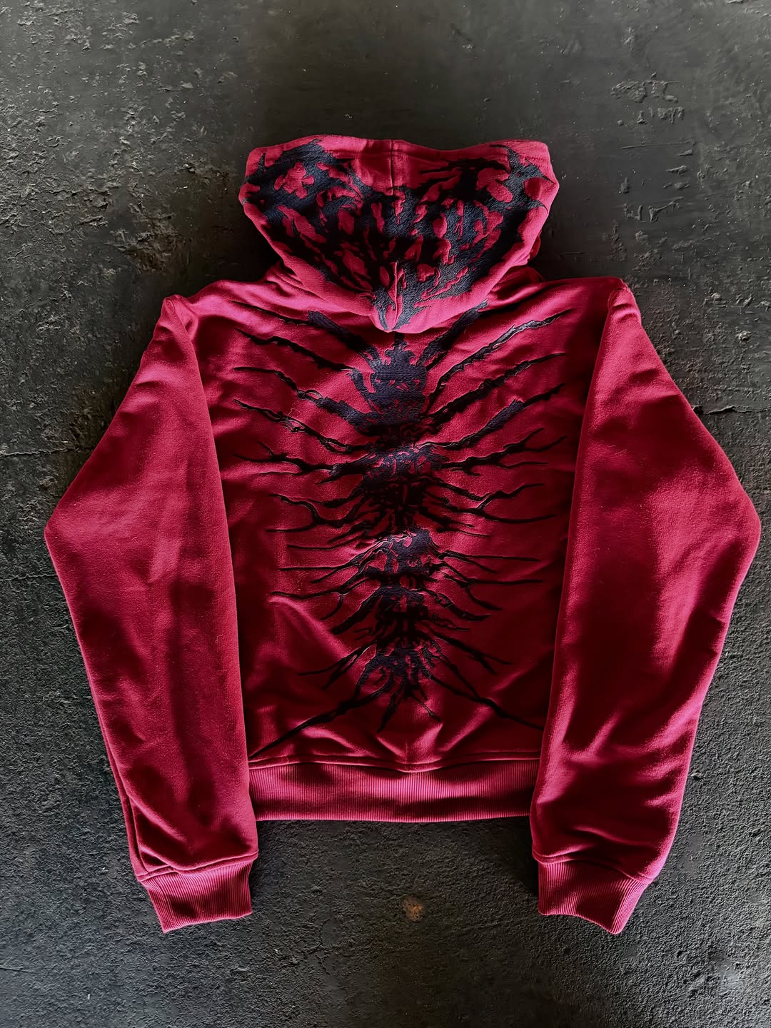 “GHOUL” ZIP-UP TRACKSUIT | RED+BLACK