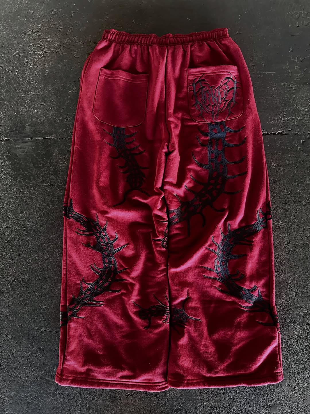 “GHOUL” ZIP-UP TRACKSUIT | RED+BLACK