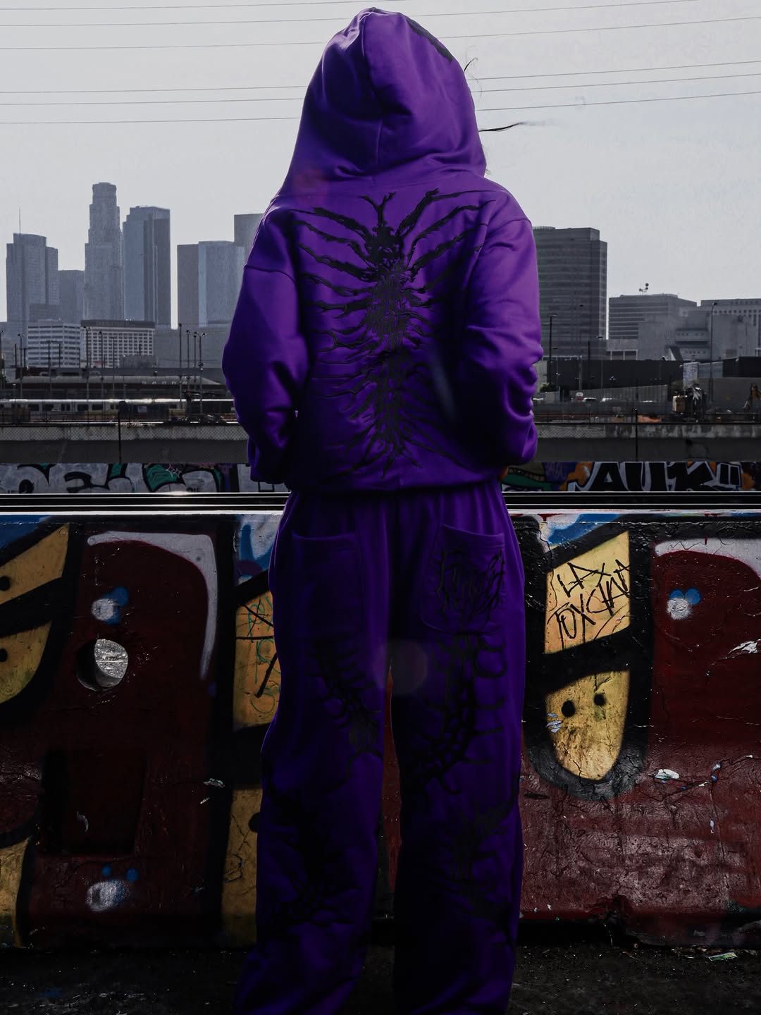 “GHOUL” ZIP-UP TRACKSUIT | PURPLE