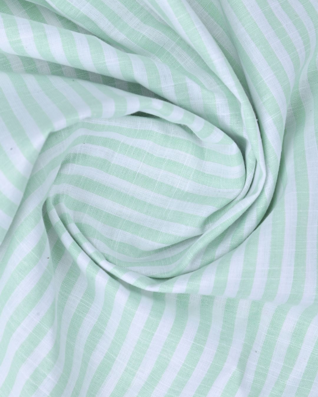 Green & White Bars-Full-Bamboo Linen