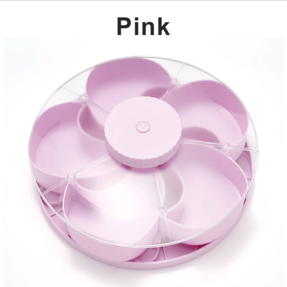  Hot Sale🍿✨ Divided Spin & Snack Serving Tray – 5-Compartment Rotating Party Platter