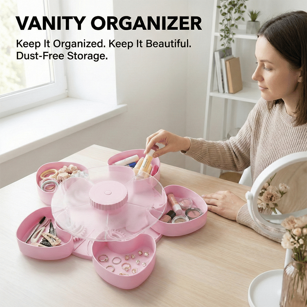  Hot Sale🍿✨ Divided Spin & Snack Serving Tray – 5-Compartment Rotating Party Platter