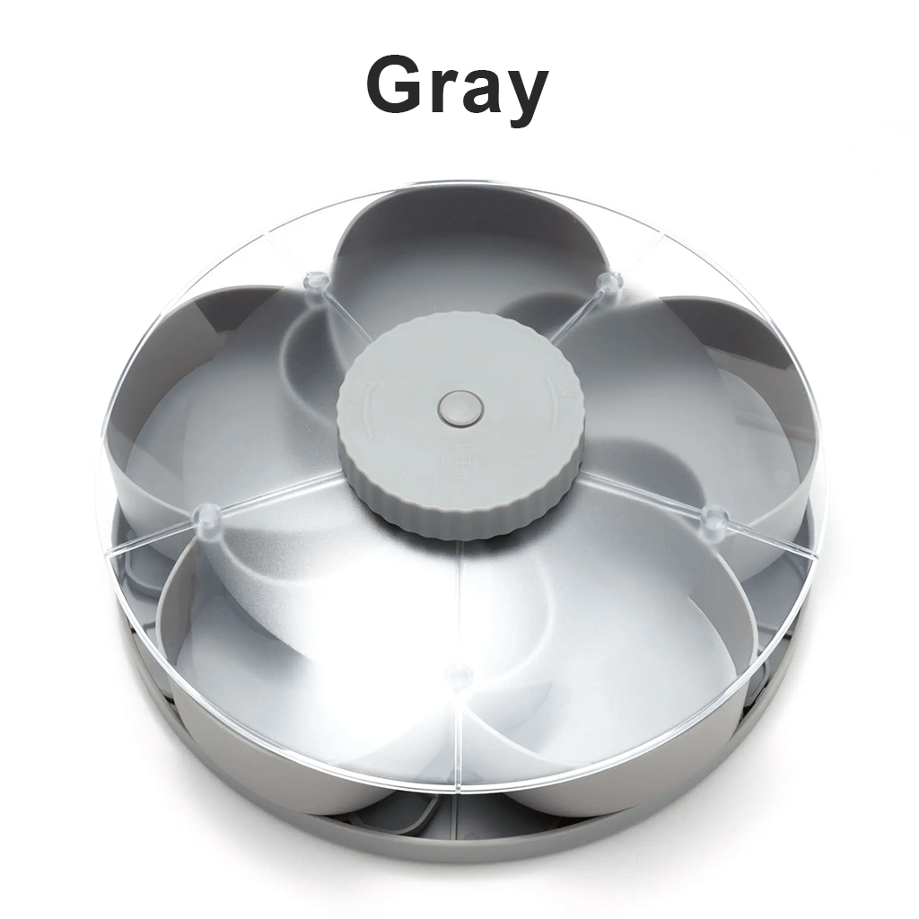  Hot Sale🍿✨ Divided Spin & Snack Serving Tray – 5-Compartment Rotating Party Platter