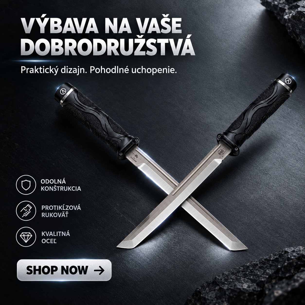 Súprava dvoch Tanto nožov – Jedinečný dizajn a praktické skladovanie