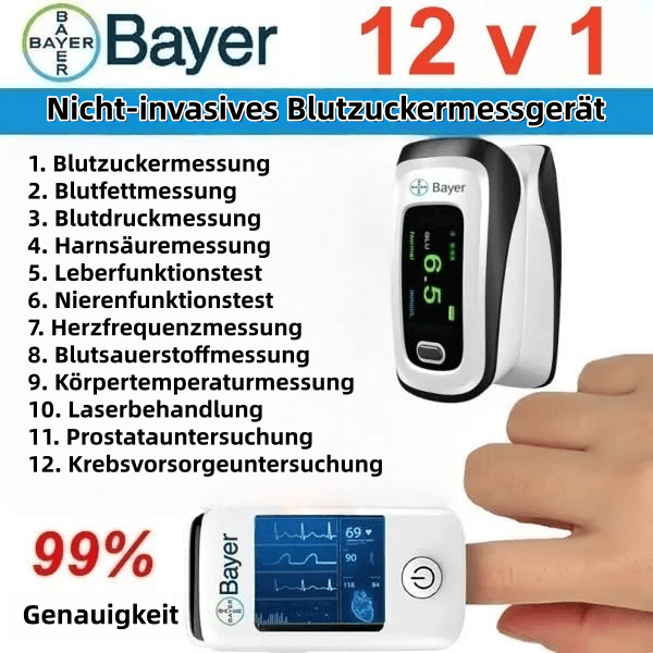 🌈Zeitlich begrenztes Angebot: 50% Rabatt🔥【12-in-1】Das neueste nicht-invasive Blutzuckermessgerät von Bayer - intelligente Gesundheitsüberwachung ohne Nadeln.