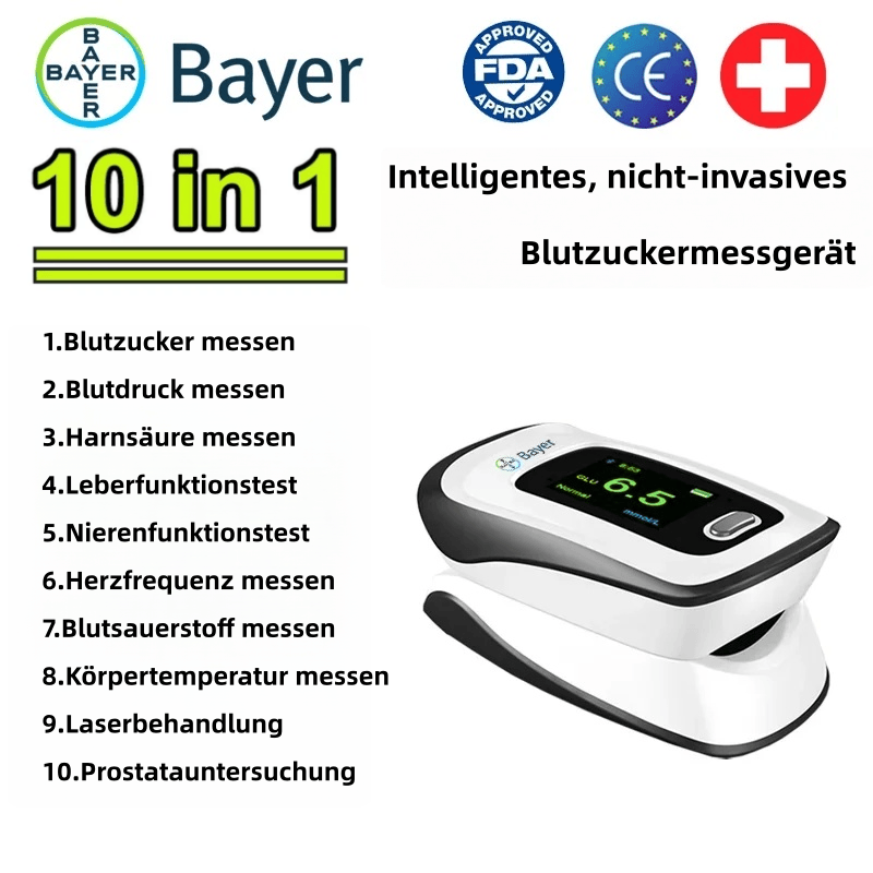 🌈Zeitlich begrenztes Angebot: 50% Rabatt🔥【12-in-1】Das neueste nicht-invasive Blutzuckermessgerät von Bayer - intelligente Gesundheitsüberwachung ohne Nadeln.