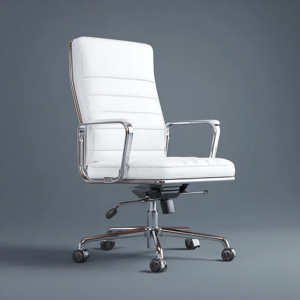 Sedia da ufficio ergonomica in pelle regolabile 60x70x110 cm - Bianco