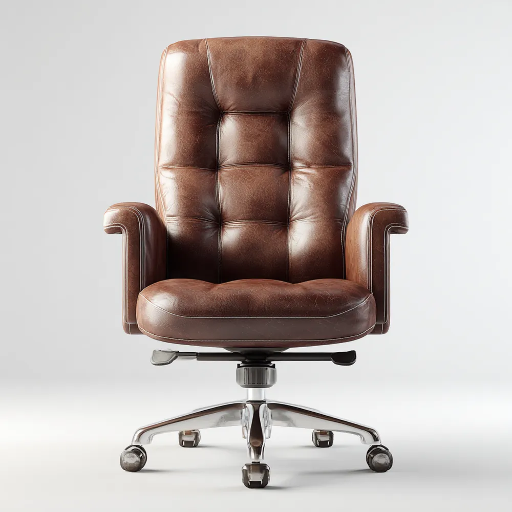 Sedia da ufficio in pelle regolabile 110x65x70 cm - Marrone scuro - Design ergonomico