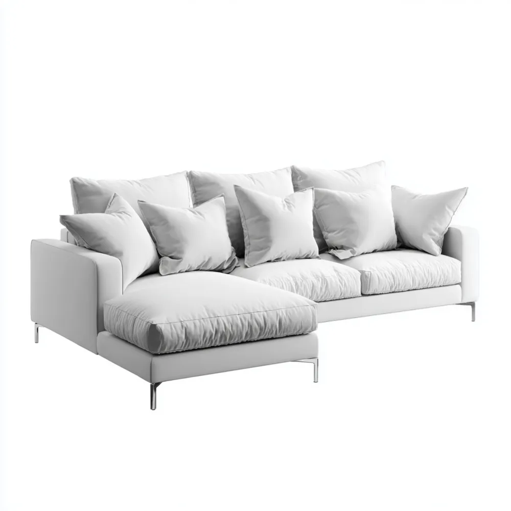 Divano angolare moderno 250x150x85 cm - Bianco