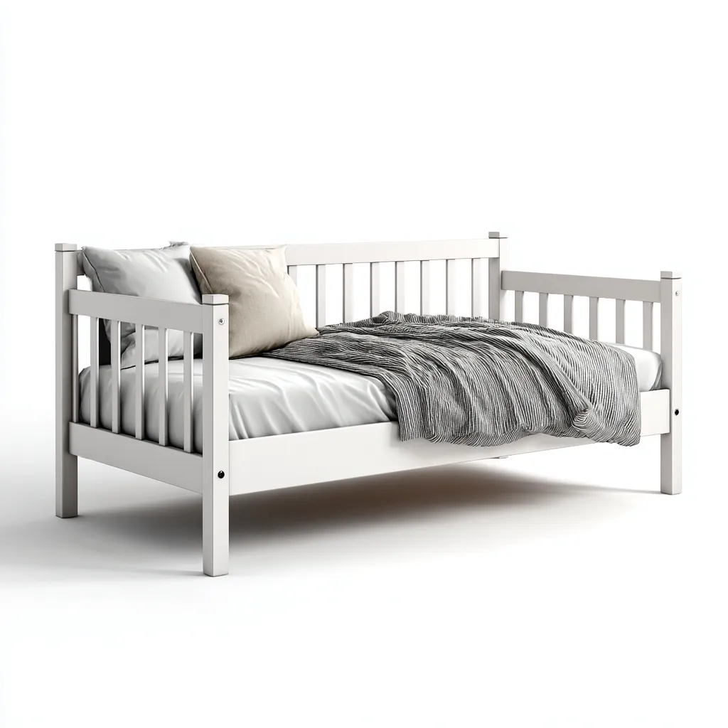 Lit simple Bois 200x100x90 cm - Blanc - Style moderne-Homigetio