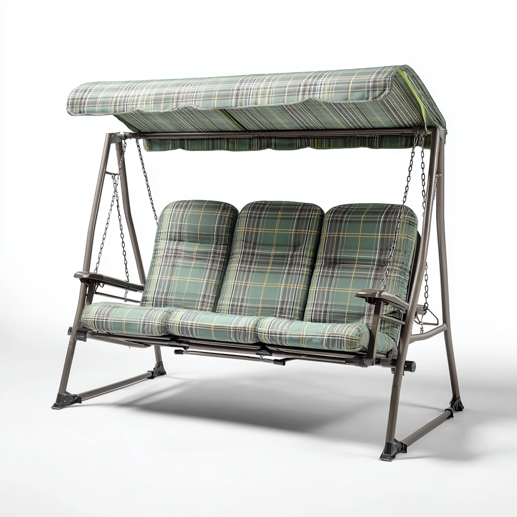 Balancelle de jardin Métal-Tissu 200x125x170 cm - Vert - Style classique-Homigetio