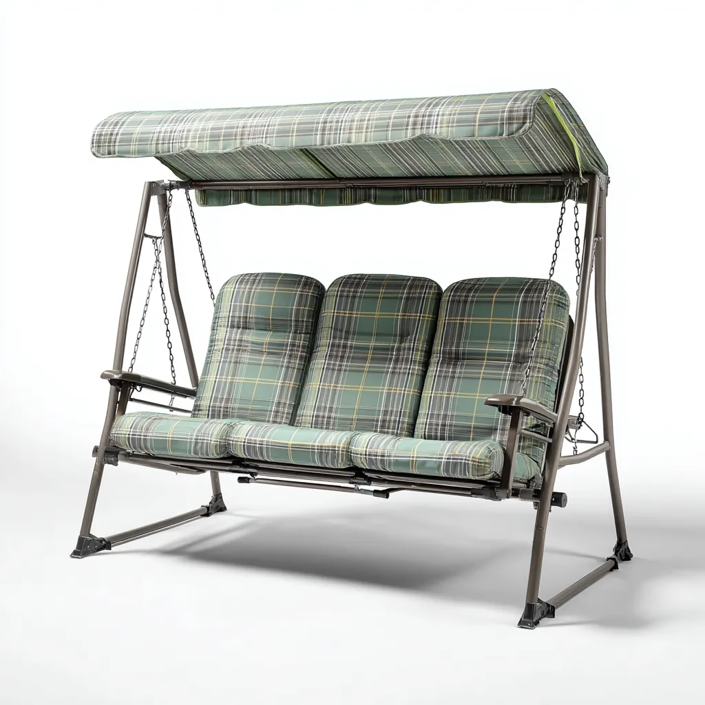 Balancelle de jardin Métal-Tissu 200x125x170 cm - Vert - Style classique-Homigetio