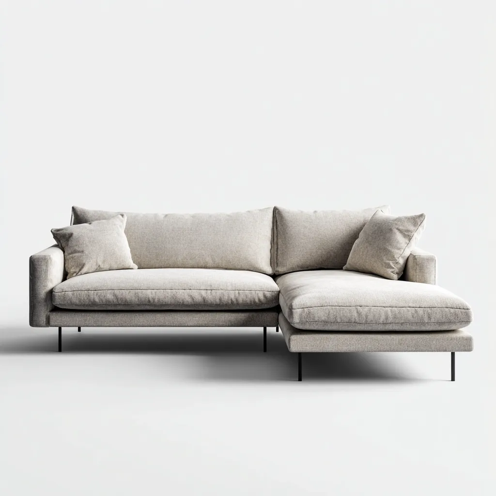 Canapé d'angle tissu 280x165x85 cm - beige clair - design contemporain adapté au salon-Homigetio