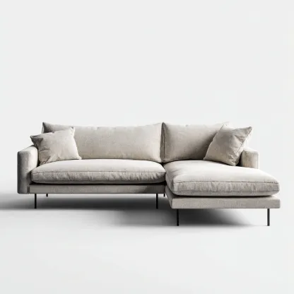 Canapé d'angle tissu 280x165x85 cm - beige clair - design contemporain adapté au salon-Homigetio