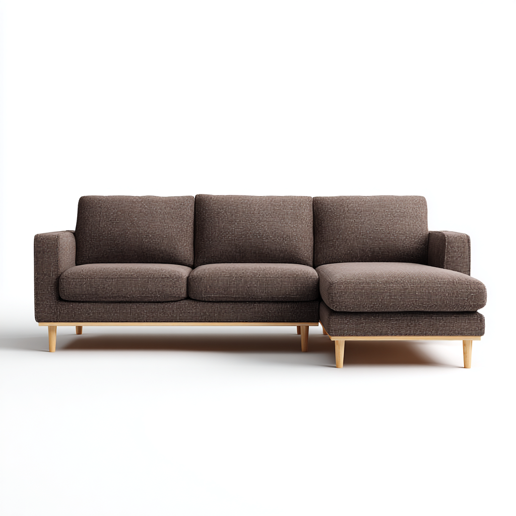 Canapé d'angle tissu marron 270x150x85 cm - design moderne - confortable-Homigetio