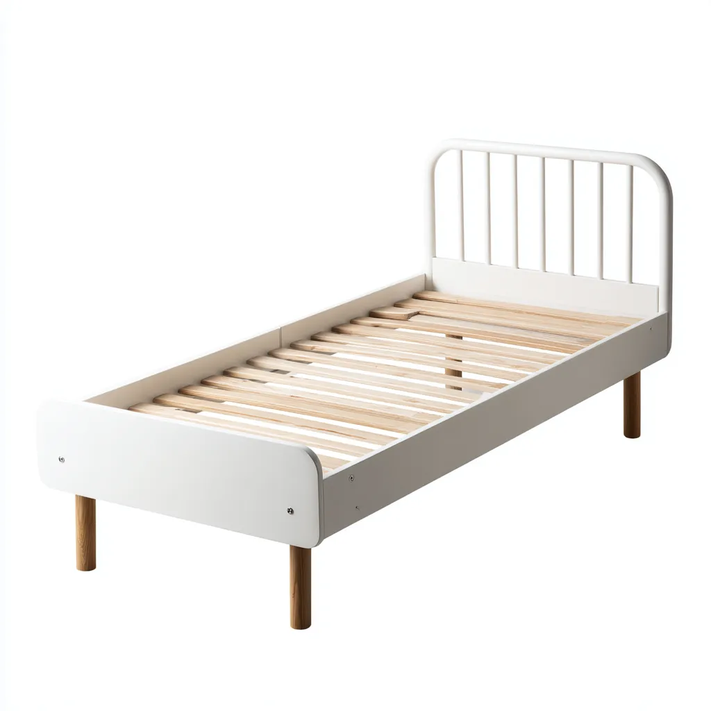 Lit simple-bois-200x100x95 cm-blanc-bois clair-design moderne-Homigetio