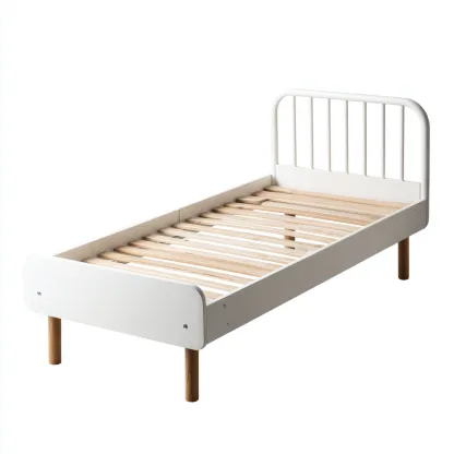 Lit simple-bois-200x100x95 cm-blanc-bois clair-design moderne-Homigetio