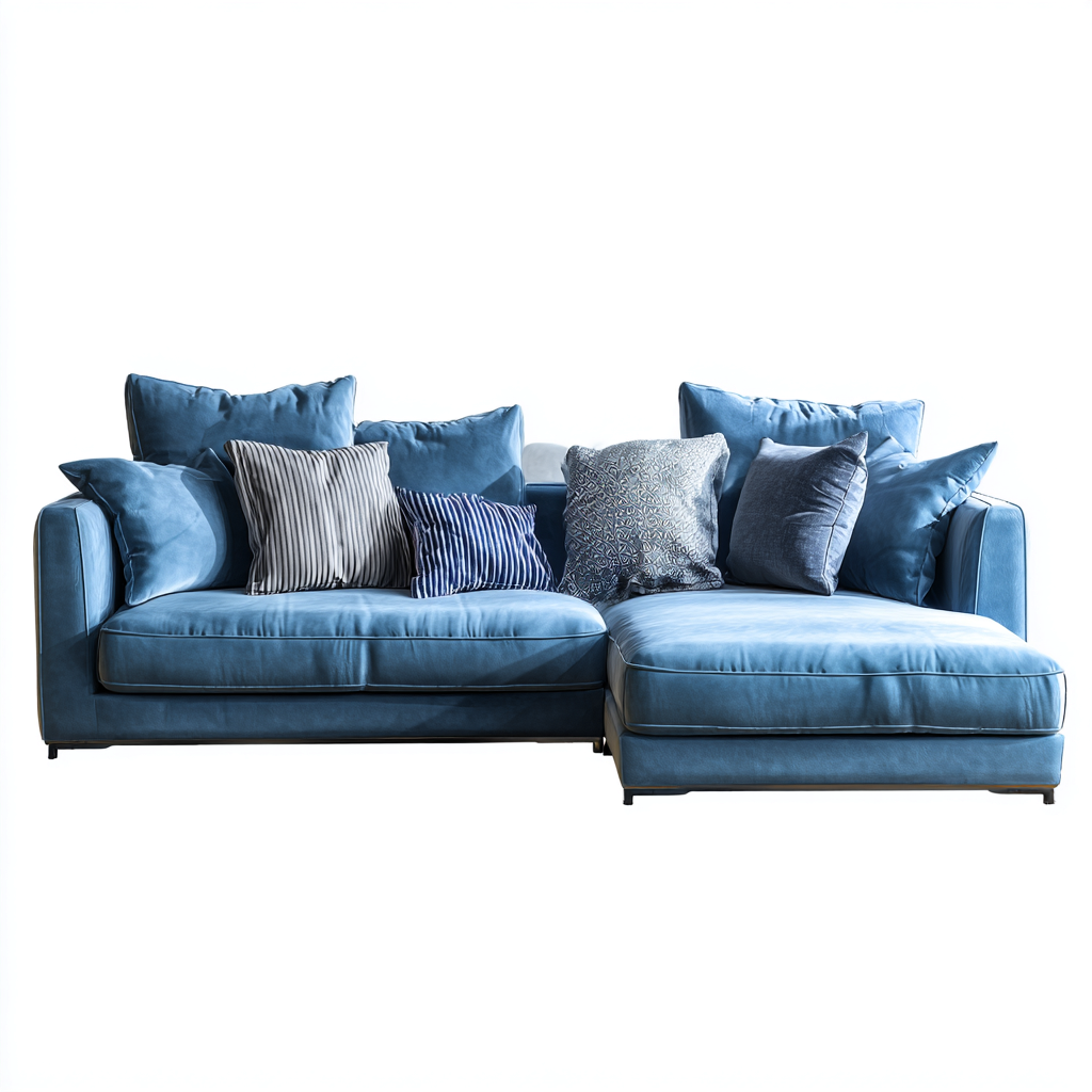 Canapé d'angle en tissu 290x165x88 cm - bleu - design moderne adapté au salon-Homigetio