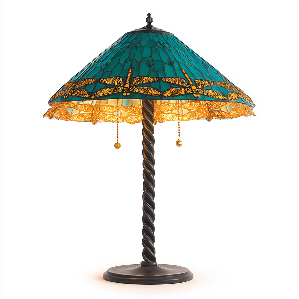 Lampe de table style Tiffany 55x38x38 cm - abat-jour en verre coloré - adaptée au salon - style classique-Homigetio