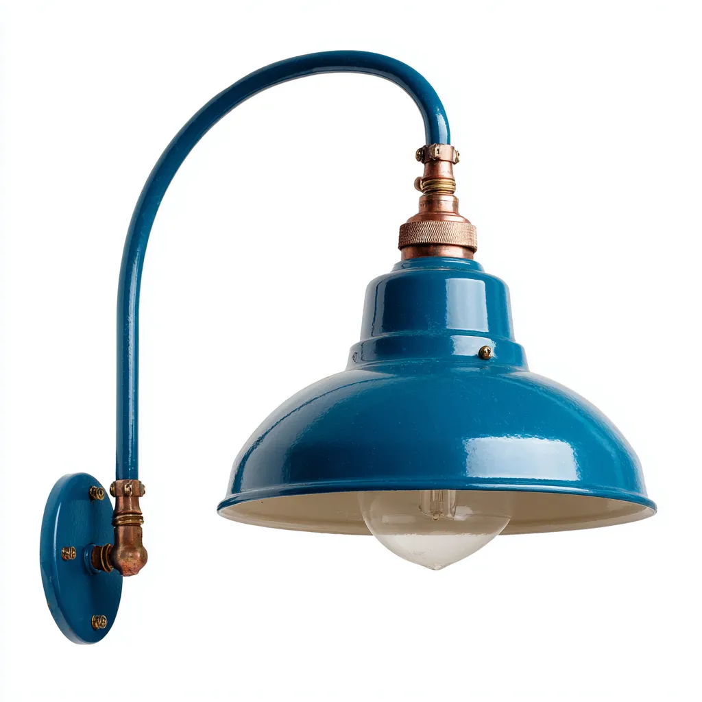 Applique murale métal bleu 30x25x35 cm - adaptée au salon - style industriel-Homigetio