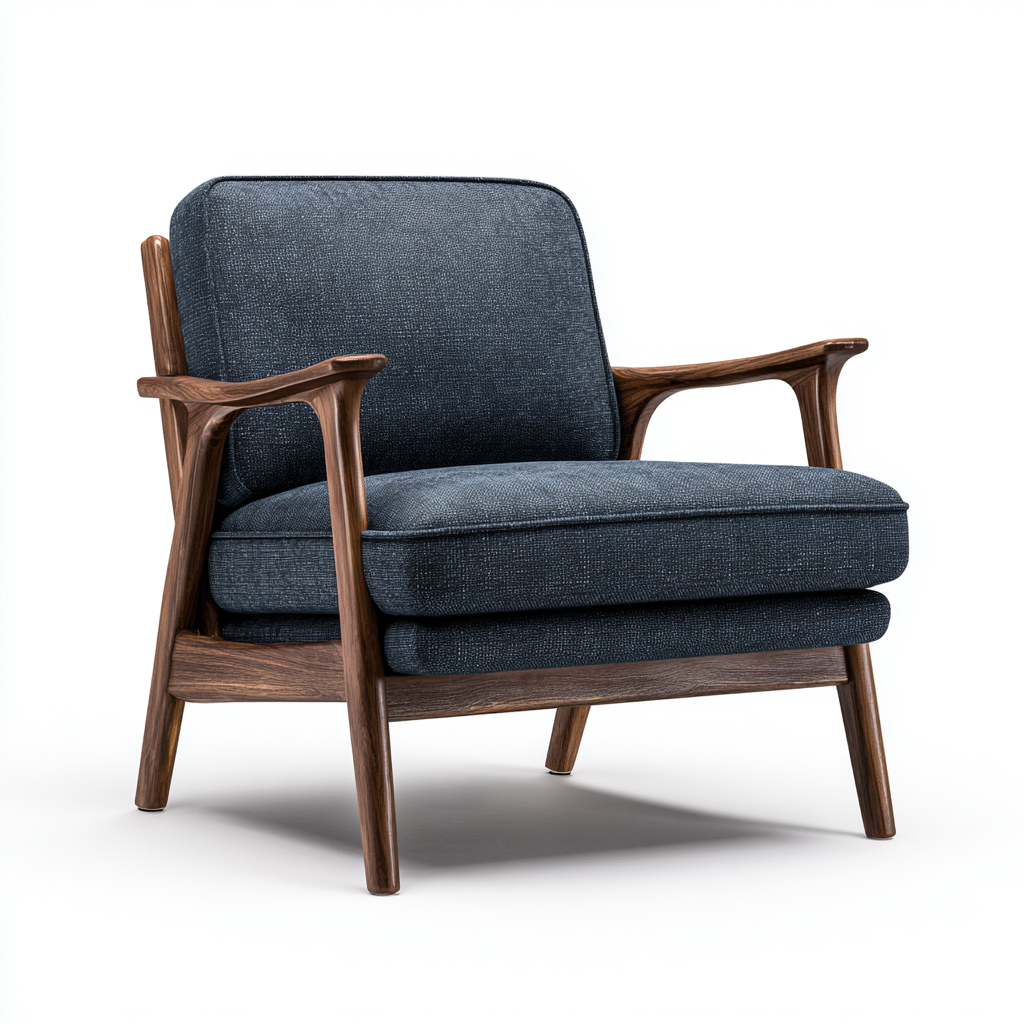 Fauteuil 75x80x90 cm - bleu foncé - design moderne adapté au salon-Homigetio