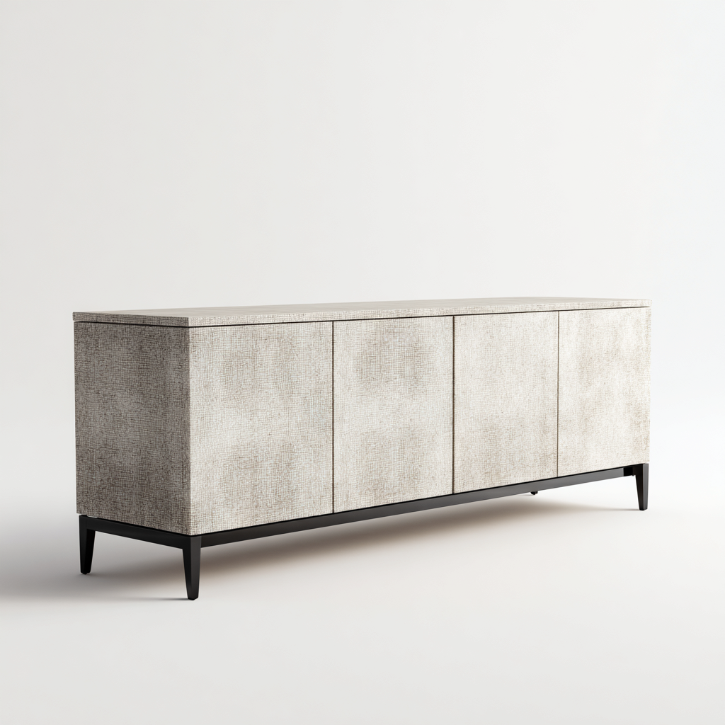 Meuble TV Bois-Métal 180x45x60 cm - Beige - Design moderne-Homigetio