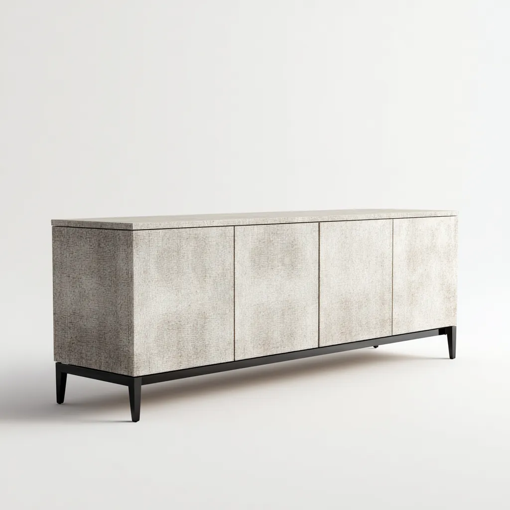 Meuble TV Bois-Métal 180x45x60 cm - Beige - Design moderne-Homigetio