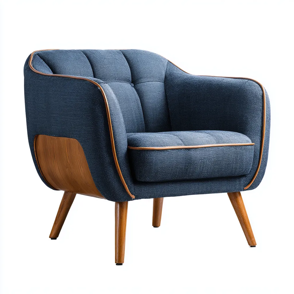 Fauteuil tissu bleu 85x80x95 cm - design moderne - assise confortable-Homigetio