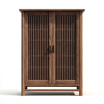 Armoire bois 90x45x175 cm - bois foncé - style traditionnel adapté à la chambre-Homigetio