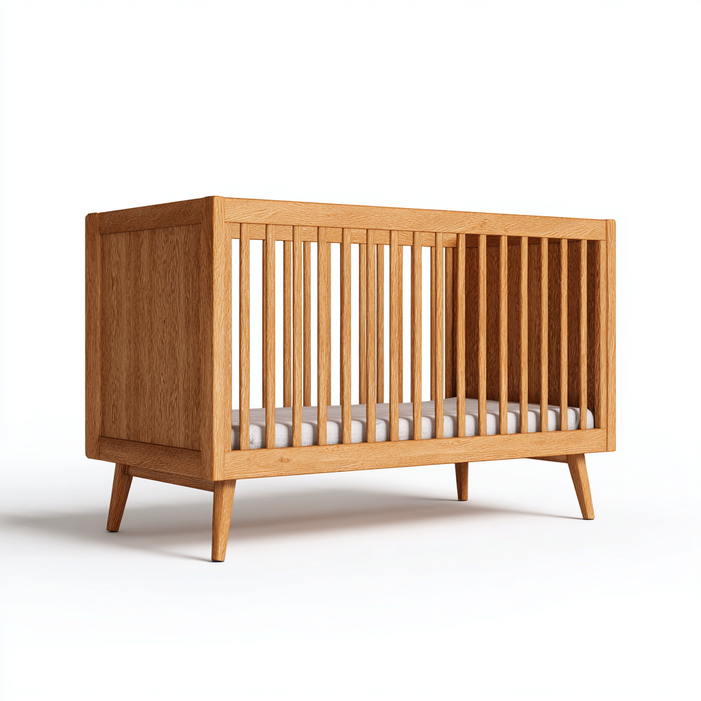Lit bébé-bois-120x65x90 cm-bois clair-design moderne-Homigetio