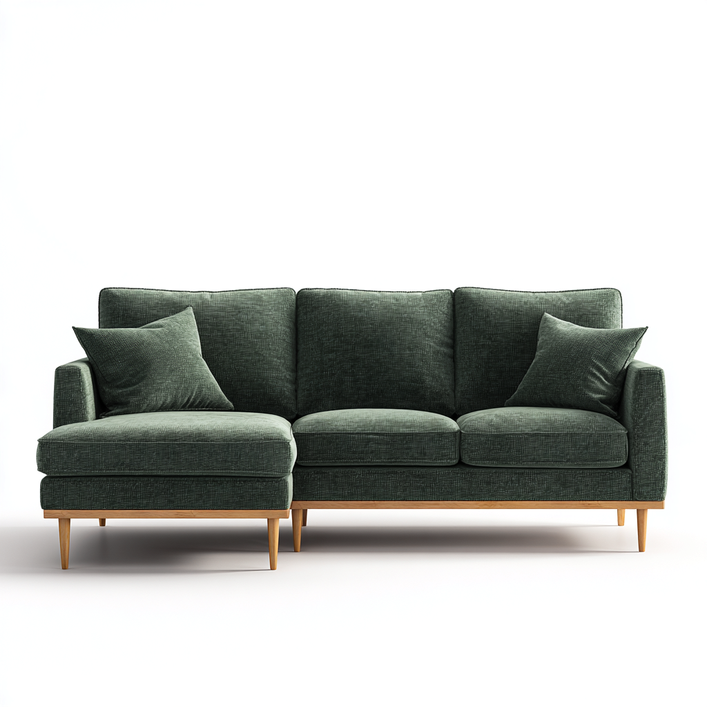 Canapé d'angle tissu 280x165x85 cm - vert foncé - design contemporain adapté au salon-Homigetio