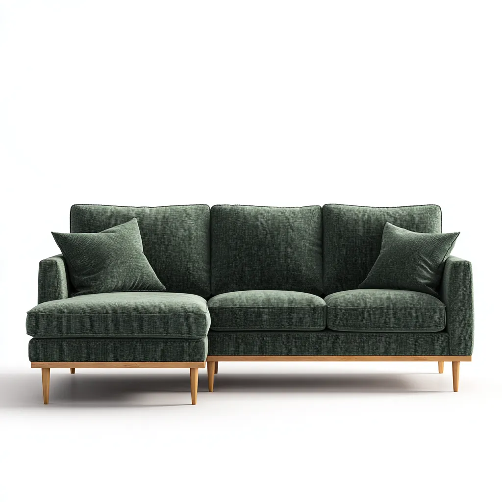 Canapé d'angle tissu 280x165x85 cm - vert foncé - design contemporain adapté au salon-Homigetio