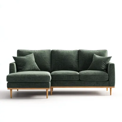 Canapé d'angle tissu 280x165x85 cm - vert foncé - design contemporain adapté au salon-Homigetio