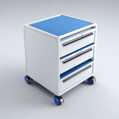 Armoire de bureau métal blanc 60x40x45 cm - avec roulettes - adaptée au bureau - style moderne-Homigetio