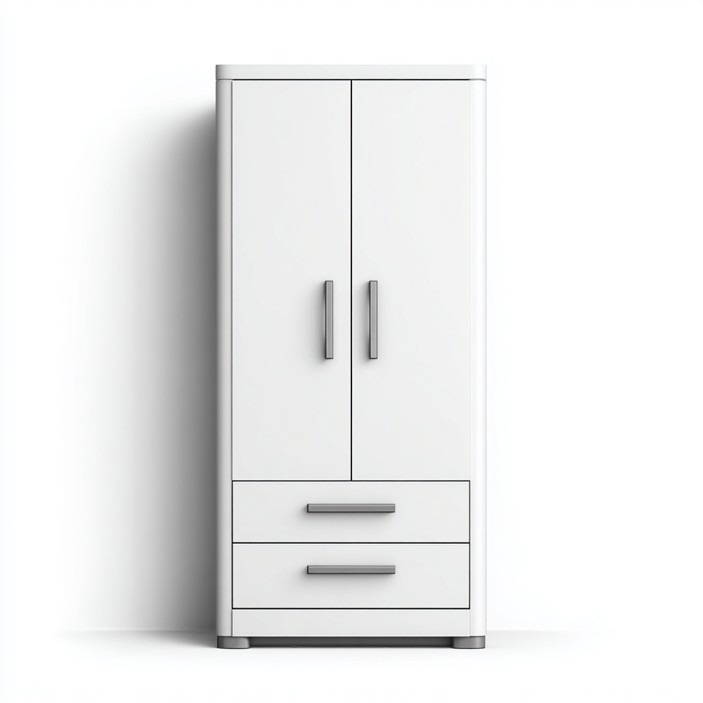 Armoire Bois 90x50x180 cm - Blanc - Style moderne-Homigetio
