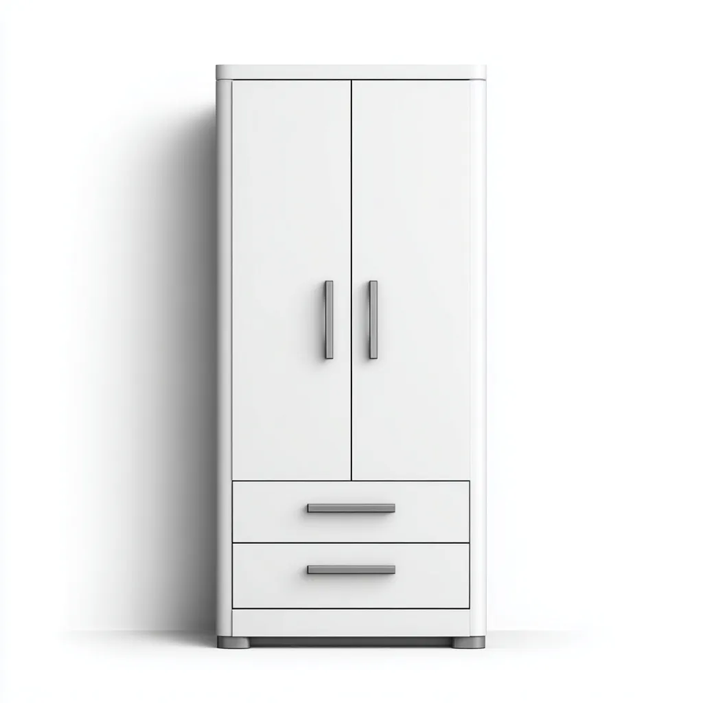 Armoire Bois 90x50x180 cm - Blanc - Style moderne-Homigetio